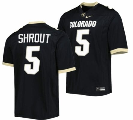 JT Shrout Jersey Colorado Buffaloes College Football Untouchable Replica Black #5