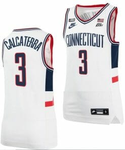 Joey Calcaterra Jersey UConn Huskies College Basketball Alumni White #3