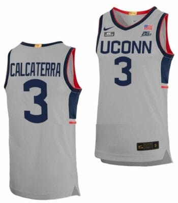 Joey Calcaterra Jersey UConn Huskies College Basketball Limited Gray #3 8 Joey Calcaterra Jersey UConn Huskies College Basketball Limited Gray #3