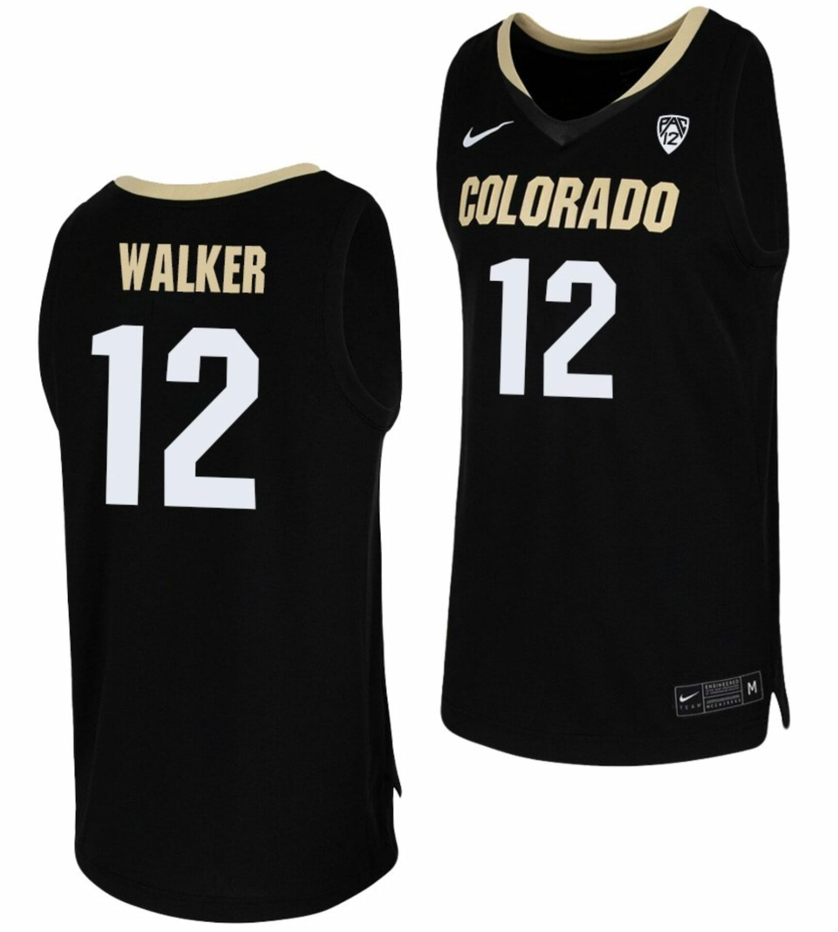 Jabari Walker Jersey Colorado Buffaloes College Basketball Replica Black #12 1 Jabari Walker Jersey Colorado Buffaloes College Basketball Replica Black #12