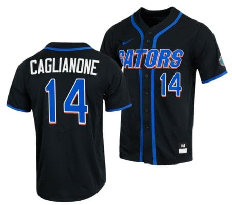Jac Caglianone Jersey Florida Gators College Baseball Full-Button Black #14
