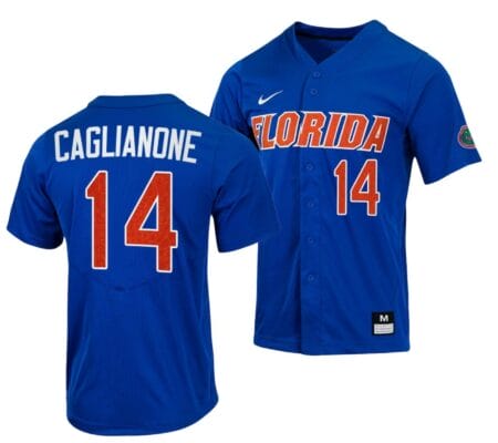 Jac Caglianone Jersey Florida Gators College Baseball Full-Button Royal #14