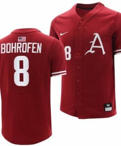 Jace Bohrofen Jersey Arkansas Razorbacks College Baseball Cardinal #8