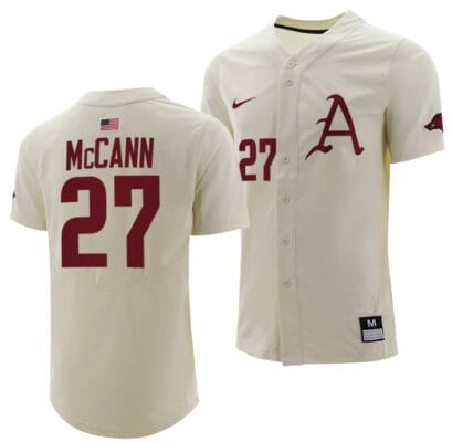 James McCann Jersey Arkansas Razorbacks College Baseball Full-Button Natural #27