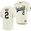 Javier Vaz Jersey Vanderbilt Commodores College Baseball Replica Cream #2