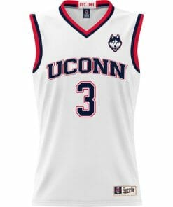 Alternative view of Joey Calcaterra Jersey UConn Huskies College Basketball White #3