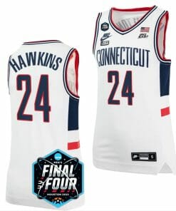 Jordan Hawkins Jersey UConn Huskies 2023 NCAA National Championship March Madness White #24