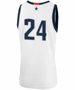 Alternative view of Jordan Hawkins Jersey UConn Huskies College Basketball No Name White #24