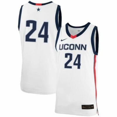 Jordan Hawkins Jersey UConn Huskies College Basketball No Name White #24