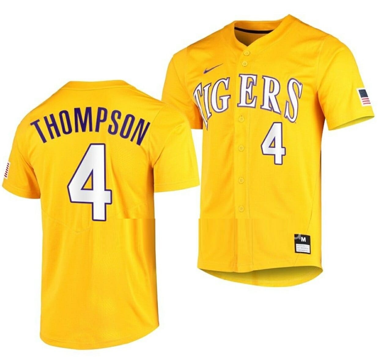 Jordan Thompson Jersey Lsu Tigers Baseball NCAA College Vapor Untouchable Elite Gold #4 1 Jordan Thompson Jersey Lsu Tigers Baseball NCAA College Vapor Untouchable Elite Gold #4