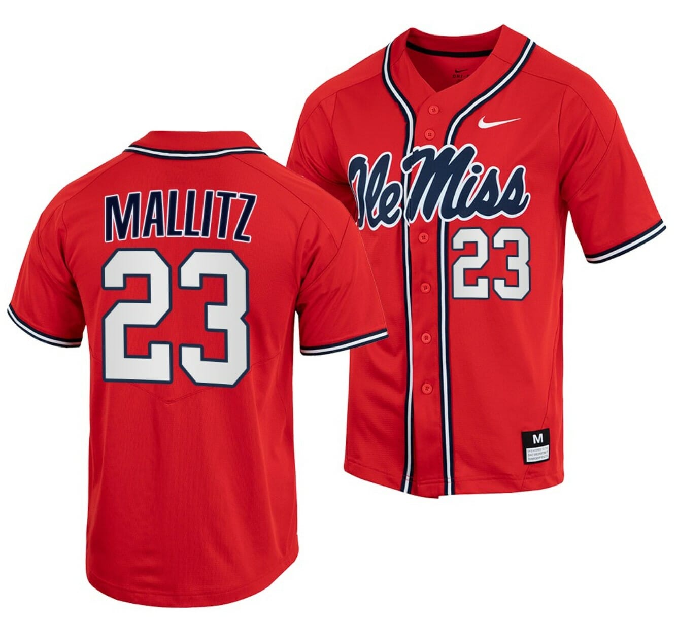 Josh Mallitz Jersey Ole Miss Rebels College Baseball Red #23 1 Josh Mallitz Jersey Ole Miss Rebels College Baseball Red #23
