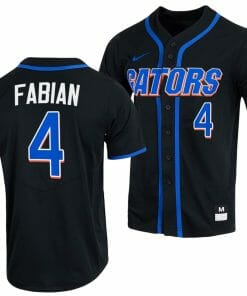 Jud Fabian Jersey Florida Gators College Baseball Full-Button Black #4