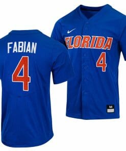 Jud Fabian Jersey Florida Gators College Baseball Full-Button Royal #4