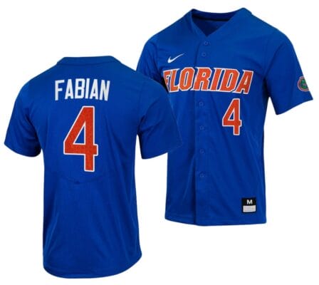Jud Fabian Jersey Florida Gators College Baseball Full-Button Royal #4