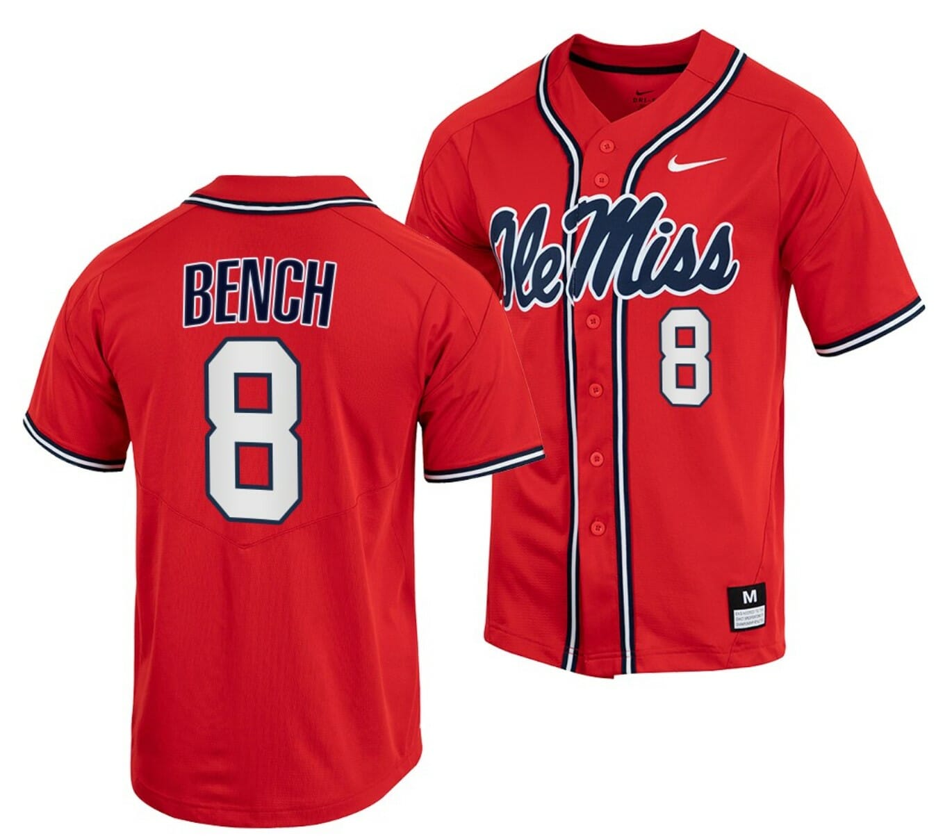 Justin Bench Jersey Ole Miss Rebels College Baseball Red #8 1 Justin Bench Jersey Ole Miss Rebels College Baseball Red #8