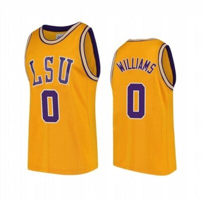 KJ Williams Jersey LSU Tigers Basketball 2023 Draft Prospect NCAA College Gold #0 Throwback 8 KJ Williams Jersey LSU Tigers Basketball 2023 Draft Prospect NCAA College Gold #0 Throwback1