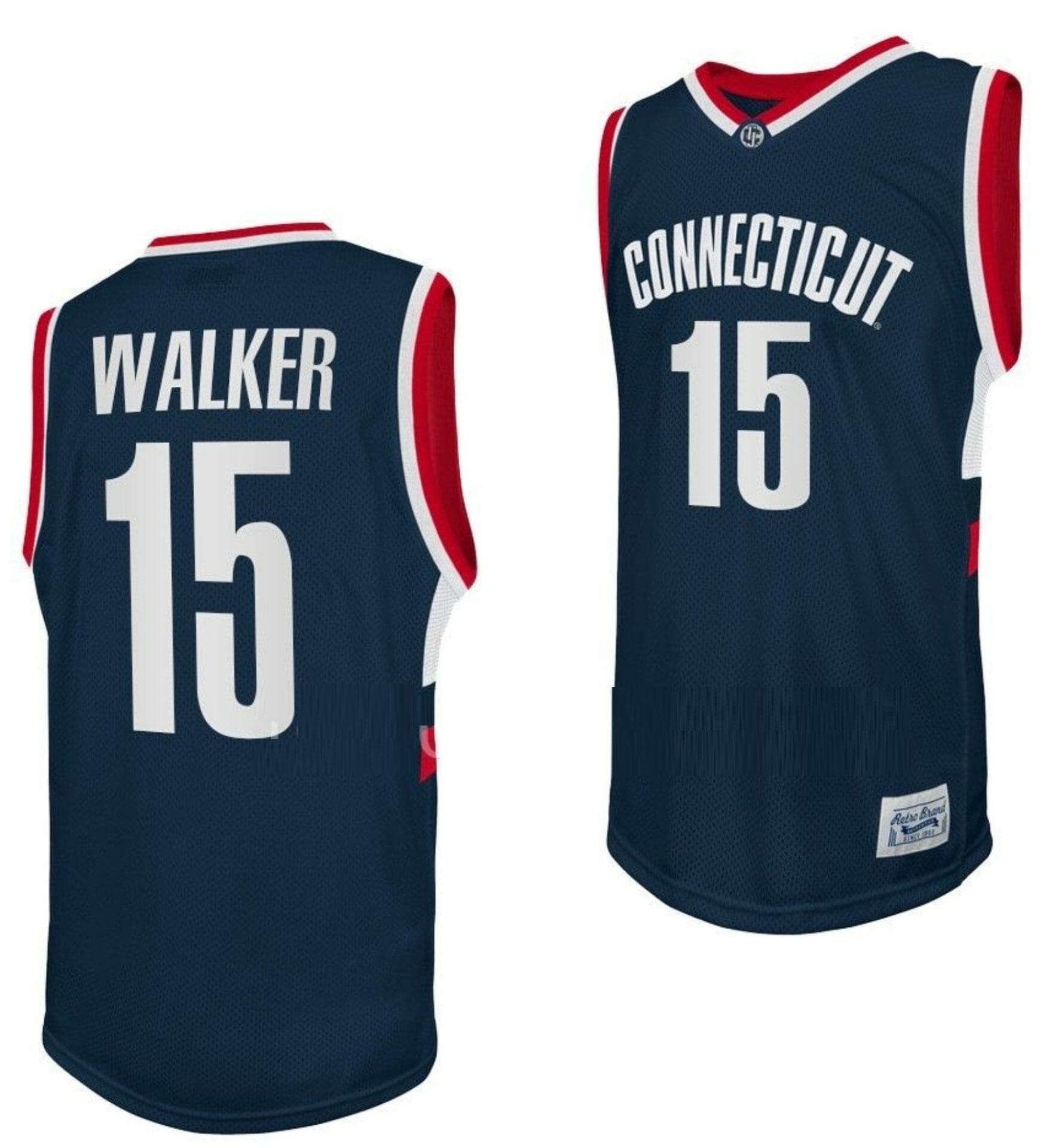 Kemba Walker Jersey UConn Huskies College Basketball Navy Retro #15 1 Kemba Walker Jersey UConn Huskies College Basketball Navy Retro #15