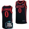 Keshad Johnson Jersey San Diego State Aztecs 2023 NCAA National Championship March Madness Black #0 4 Keshad Johnson Jersey San Diego State Aztecs 2023 NCAA National Championship March Madness Black #0