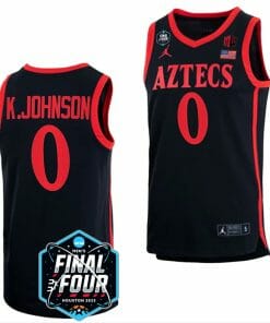 Keshad Johnson Jersey San Diego State Aztecs 2023 NCAA National Championship March Madness Black #0