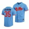 Kevin Graham Jersey Ole Miss Rebels College Baseball Full-Button Blue #35