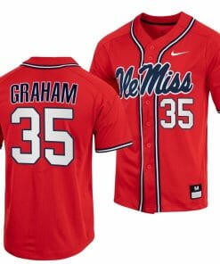 Kevin Graham Jersey Ole Miss Rebels College Baseball Red #35