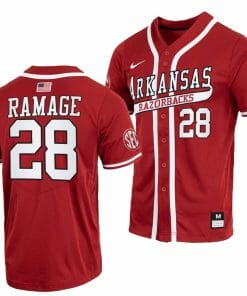 Kole Ramage Jersey Arkansas Razorbacks College Baseball Red College #28