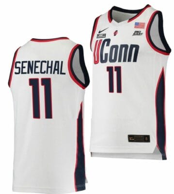 Lou Lopez Senechal Jersey UConn Huskies College Basketball White Replica #11