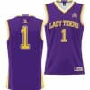LSU Tigers Basketball Jersey 2023 NCAA National Champions Purple #1