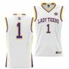 LSU Tigers Basketball Jersey 2023 NCAA National Champions White #1