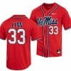 Lance LynnJersey Ole Miss Rebels College Baseball Red #33 2 Lance LynnJersey Ole Miss Rebels College Baseball Red #33