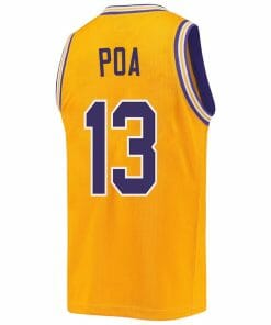 Alternative view of Last Tear Poa Jersey LSU Tigers Basketball 2023 NCAA College Retro Gold #13