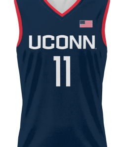 Alternative view of Lou Lopez Senechal Jersey UConn Huskies College Basketball Navy #11
