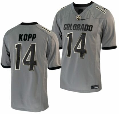 Maddox Kopp Jersey Colorado Buffaloes College Football Untouchable Game Grey #14