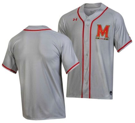 Maryland Terrapins Baseball Jersey NCAA College Team Replica Gray 6 Maryland Terrapins Baseball Jersey NCAA College Team Replica Gray