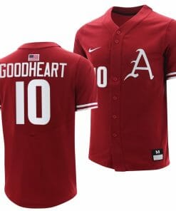 Matt Goodheart Jersey Arkansas Razorbacks College Baseball Cardinal #10