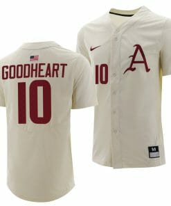 Matt Goodheart Jersey Arkansas Razorbacks College Baseball Full-Button Natural #10