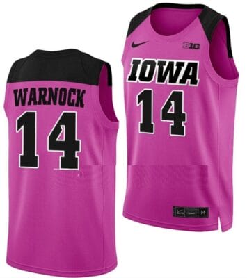 McKenna Warnock Jersey Iowa Hawkeyes College Basketball Pink #14 8 McKenna Warnock Jersey Iowa Hawkeyes College Basketball Pink #14