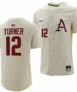 Michael Turner Jersey Arkansas Razorbacks College Baseball Full-Button Natural #12
