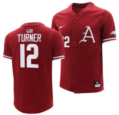 Michael Turner Jersey Arkansas Razorbacks College Baseball Replica Cardinal #12