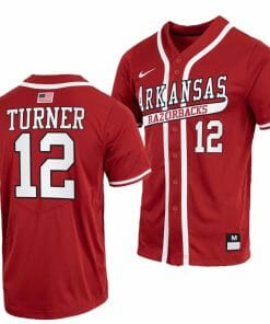Michael Turnerr Jersey Arkansas Razorbacks College Baseball Throwback Cardinal #12