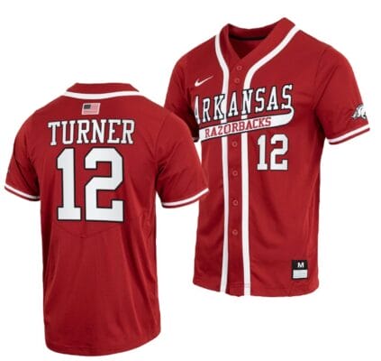 Michael Turnerr Jersey Arkansas Razorbacks College Baseball Throwback Cardinal #12