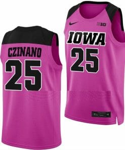 Monika Czinano Jersey Iowa Hawkeyes College Basketball Pink #25