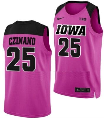 Monika Czinano Jersey Iowa Hawkeyes College Basketball Pink #25