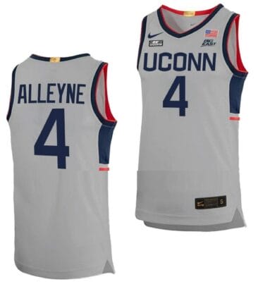 Nahiem Alleyne Jersey UConn Huskies College Basketball Limited Gray #4 8 Nahiem Alleyne Jersey UConn Huskies College Basketball Limited Gray #4