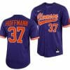 Nick Hoffmann Jersey Clemson Tigers College Baseball Purple Full-Button #37 2 Nick Hoffmann Jersey Clemson Tigers College Baseball Purple Full-Button #37