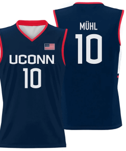 Nika Mühl Jersey UConn Huskies College Basketball Navy #10