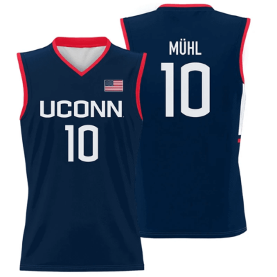 Nika Mühl Jersey UConn Huskies College Basketball Navy #10 12 Nika Mühl Jersey UConn Huskies College Basketball Navy #10