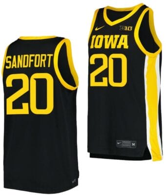 Payton Sandfort Jersey Iowa Hawkeyes College Basketball Replica Black #20 8 Payton Sandfort Jersey Iowa Hawkeyes College Basketball Replica Black #20