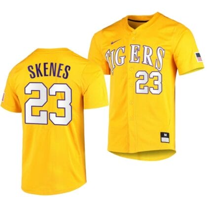 Paul Skenes Jersey LSU Tigers Baseball NCAA College 2023 MLB Draft Top prospects Gold #23