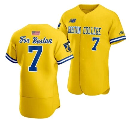 Patrick Roche Jersey Boston College Eagles Baseball Boston Strong 10th anniversary Gold #7